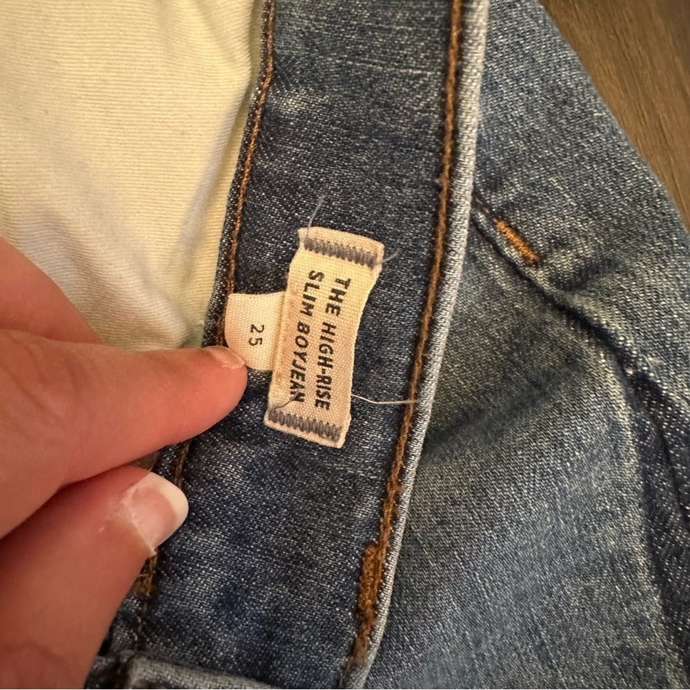 Madewell The High Rise Slim Boyjean: Two Tone Tuxedo Stripe‎ Edition - Picture 2 of 7